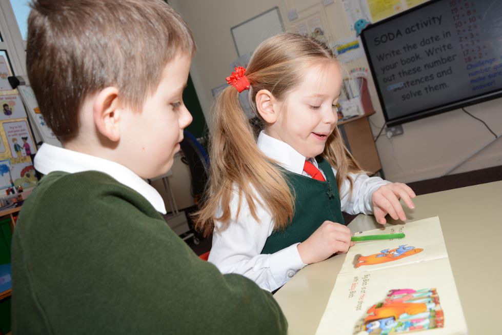 Pupils at Holy Cross Catholic Primary School
